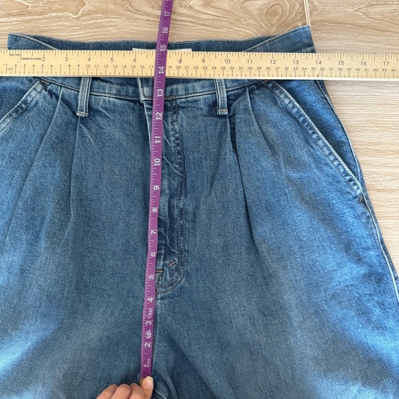 Mother Clare V. 27 NEW The Pleated Belle Prep Heel Jeans Playing in Paris - Picture 8 of 11